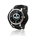 Military Black Leather Band Quartz Wrist Watch with Dismountable Case