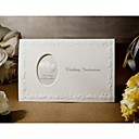 elegante corte en relieve oval de tres veces invitación de la boda (juego de 50)