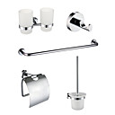 5-stuks chroom badkamer accessoire set