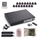 Kit de circuito cerrado de televisión 16 canales + 16pcs 20m cámara domo + HDD de 1 TB