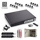 Kit de 16 canales CCTV + 16pcs 20m cámara domo blanco + 1 TB libre en disco duro