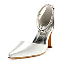 Satin Upper Stiletto Heel With Rhinestone Wedding Sandals More Colors Available