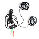 de alto desempenho fones de ouvido estéreo com microfone (preto)