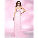 Chiffon Sheath/ Column Sweetheart Sweep/ Brush Train Evening Dress
