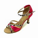 Satin Upper Peep Toe High Heel Dance Shoes Ballroom Latin Shoes for Women More Colors