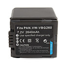2640mah 7.2v pile pour appareil photo VBG260 pour Panasonic HS9 et plus