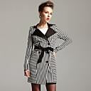 TS Black and White Stripe Trench Coat