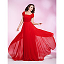 Sheath/ Column Square Floor-length Chiffon Evening Dress