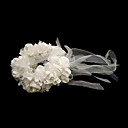 hermosa flor blanca de raso flor niña de la muñeca flor