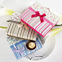 Colorful Stripe & Floral Print Gift Box With Ribbon Bow (Set of 12)