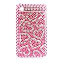 Premium Protective Back Case with Crystals for iPhone 3G/3GS (Red Heart)
