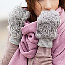 Rabbit Fur Fingertips Winter Gloves