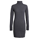 Turtleneck Long Sleeve Cashmere Dress(4 colors)