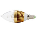E14 3x1W 300LM 3000-3300K Warm White Light Gold Cover LED Candle Bulb (85-265V)