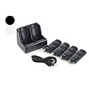 double station de recharge USB avec 4 piles rechargeable pour Wii (2800mAh, couleurs assorties)