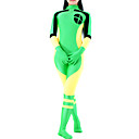 Green and Yellow Mixed Color Women Lycra Catsuit
