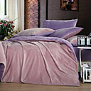 3PCS Solid Pink Duvet Cover Set