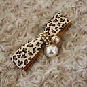 TS Leopard Print Pearl Hair Clip