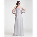 A-line V-neck Floor-length Chiffon Bridesmaid Dress