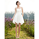 A-line One Shoulder Short/Mini Taffeta Wedding Dress