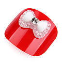 20pcs bianco cristallo acrilico cravatta strass nail art