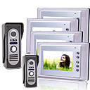 quatro de 7 polegadas LCD TFT colorido de vídeo porteiro com 2 câmeras à prova d'água (420 TVL)