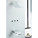 Contemporary Wall Mount Rain Shower Faucet (Chrome Finish)