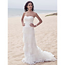 Sheath/Column Sweetheart Sweep / Brush Train Wedding Dress