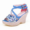 Leatherette Wedge Sandals With Buckle For Party/Evening (More Colors)