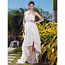 A-line Strapless Asymmetrical Chiffon Wedding Dress