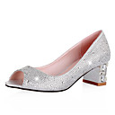 DOLLY - Peep Toe Tacón Anchos Brillo Resplandeciente
