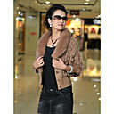 3/4 Sleeve Rabbit Fur Casual Jacket With Buttons