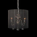 Crystal Pendant Light with 3 Lights in Black Shade