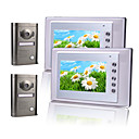 duas de 7 polegadas TFT LCD porteiro (2 câmeras liga à prova de intempéries)