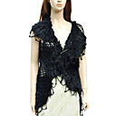 Genuine Rabbit Fur Hand Crochet Vest
