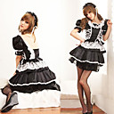 Cute And Sexy Black Polyester Maid Suit with White Lace (2 Pieces)