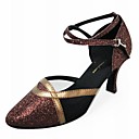 Customized Two Tone Sparkling Glitter With Leatherette Dance Shoes (More Colors)