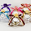 Clear Plastic Favor Holder With Bow And Flower (Set of 6)