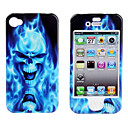 Etui de Protection en Polycarbonate, Avant et Arrière, pour iPhone 4/4S - Crâne Bleu en Feu