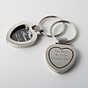 Personalized Chrome Heart Photo Frame Key Ring(Set of 4)
