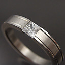 Stainless Steel Ring With Square Cut Crystal