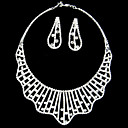 Silber Strass zweiteilige gepunkteten Design Damen Hochzeit Schmuck-Set (45 cm)