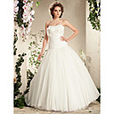 Ball Gown Strapless Sweep/Brush Train Organza Wedding Dress