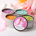 Personalized Round Tin Candle Favor - Love Coming (More Colors)