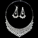 Silber Strass zweiteilige wunderschönen schloss Design Damen Hochzeit Schmuck-Set (45 cm)