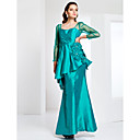 Trumpet/Mermaid Square Floor-length Taffeta Tulle Evening Dress