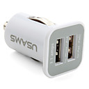 doppia porta USB Caricabatteria da auto per iPhone e iPad (bianco)