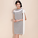 TS Cowl Neck Stripe Side Bow Tunic Dress