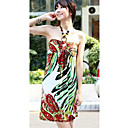 columna de poliéster de novia vestido de verano