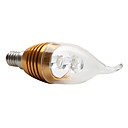 E14 3W 270-300LM 6000K Natural White Light Gold Cover LED Candle Bulb (220V)